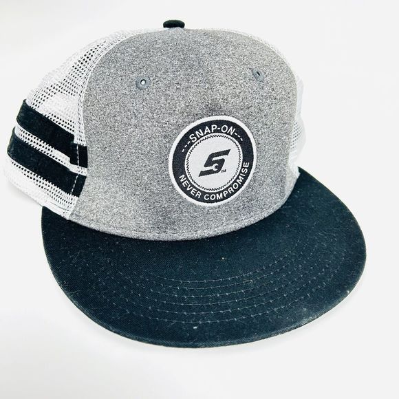Snap-on Trucker‎ Hat Patch Logo Snapback Black/Charcoal Mesh Never Compromise - Picture 9 of 9